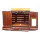 Victorian mahogany sloped front correspondence box, well fitted interior with calendar apertures,