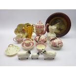 Family of three Beswick sheep, Royal Cauldon transfer printed coffee set for nine,