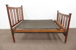 Late 19th/early 20th century oak 4' 6'' double bedstead,