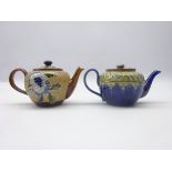 Royal Doulton & Doulton Lambeth stoneware teapots, one impressed 6824 EW and the other no.