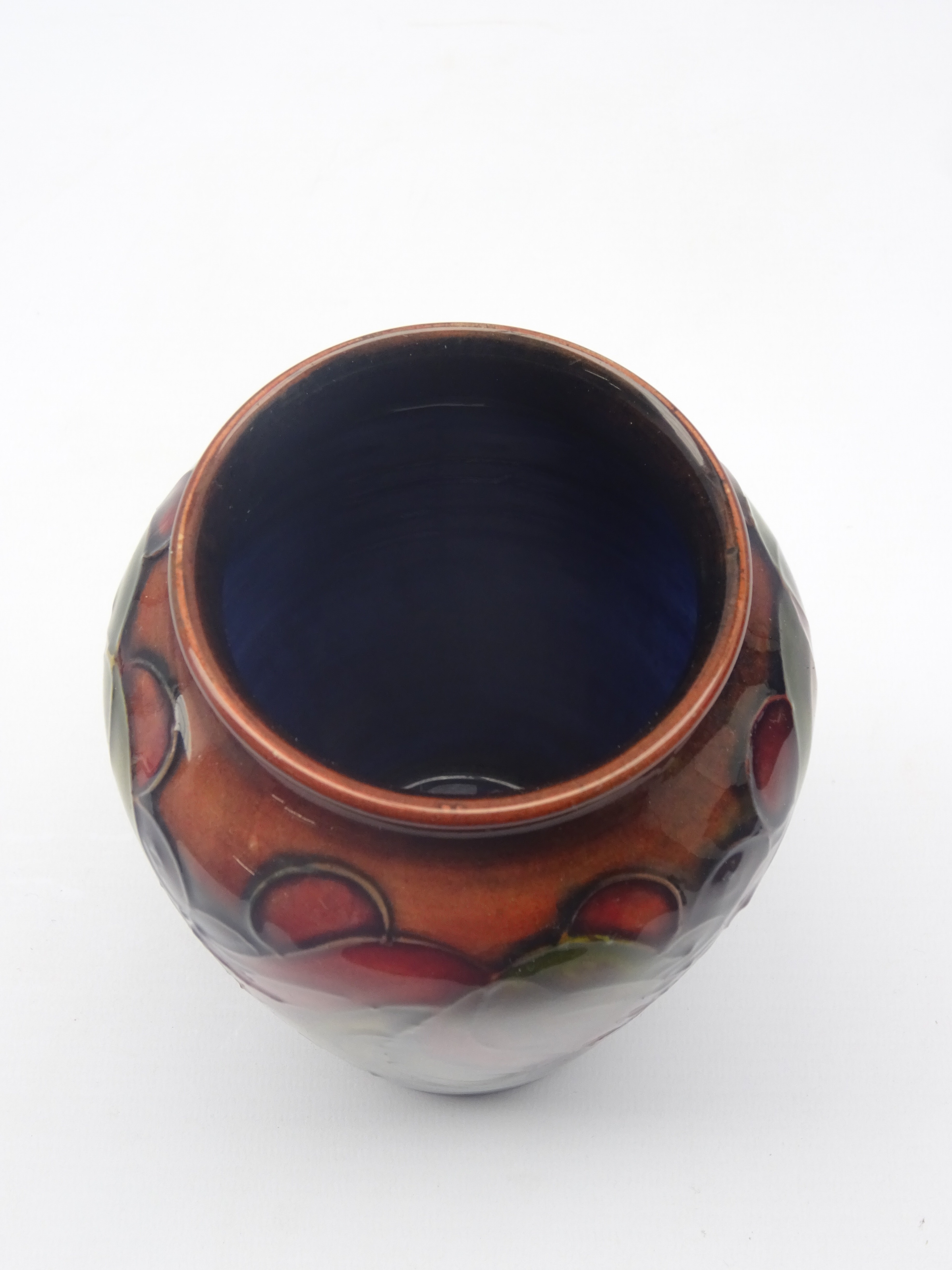 Moorcroft Flambe Leaf & Berry vase c1930 of tapered ovoid form, impressed marks, 'Potter to H. - Image 2 of 2