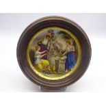 Vienna porcelain plaque painted with three figures decorating a statue,