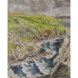 Edward Fairbairn (British 1950-): 'Zennor, Cornwall', pastel and pencil signed with initials,