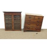 George III mahogany chest, two short and three long drawers (W104cm, H107cm, D52cm),