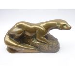 20th century bronzed model of an Otter by Richard Fisher,
