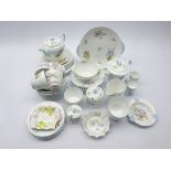Shelley 'Wild Flowers' tea set and two matching dishes in pink Condition Report &