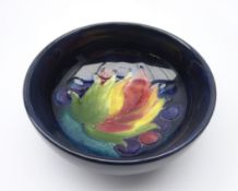 Moorcroft small footed dish in the Leaf and Berries pattern,