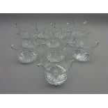 Set of eleven 19th century glass wine rinsers,