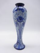 James Macintyre & Co Florian Ware vase of tall slender inverted baluster form decorated with