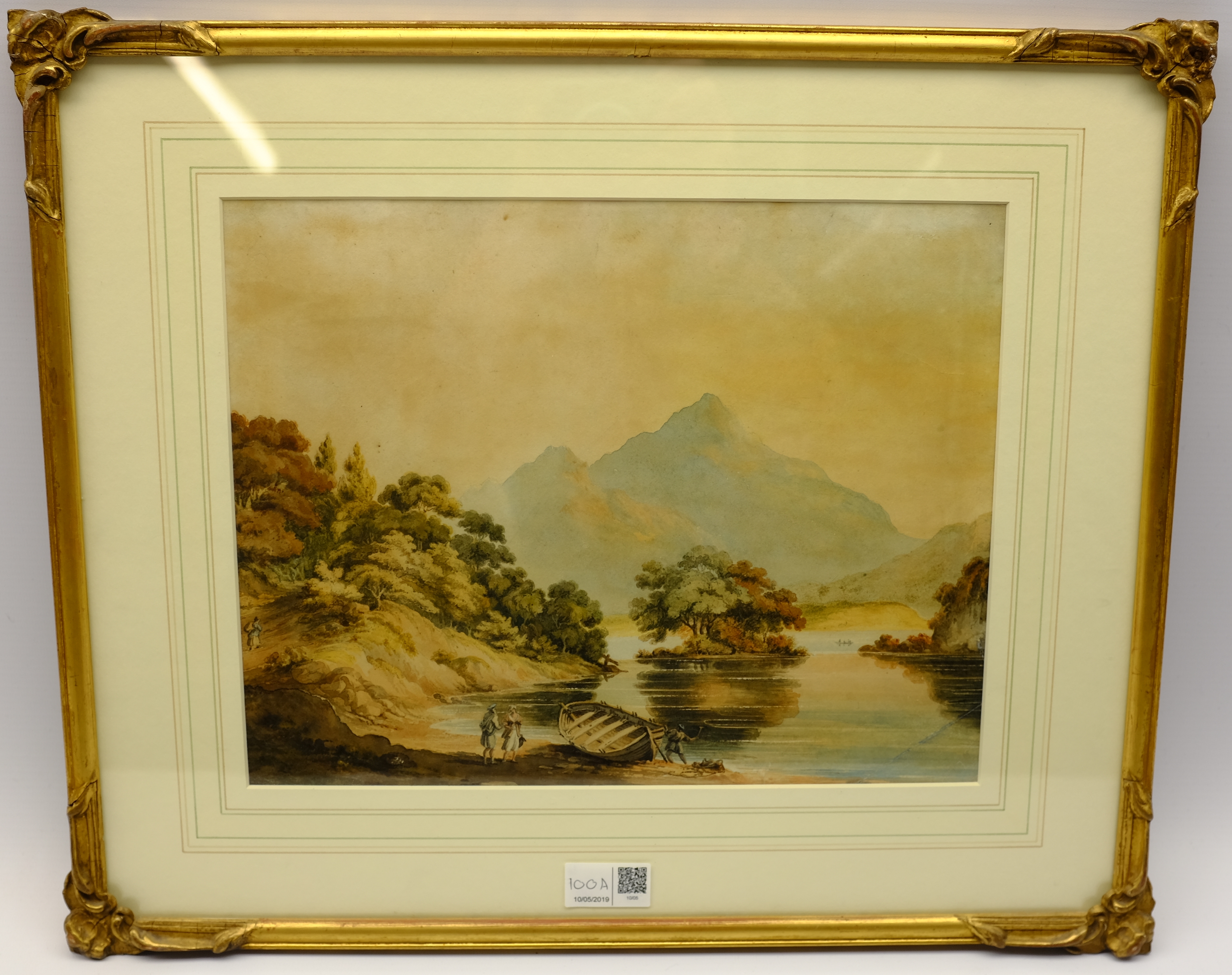 Attrib. Francis Nicholson (British 1753-1844): Highland Loch Scene, - Image 2 of 2
