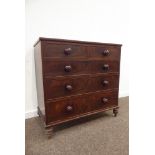 Early 19th century mahogany and mahogany banded chest, two short and three long drawers,