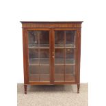 Small early 20th century mahogany glazed display cabinet fitted with two glass shelves, W71cm,