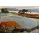 Margaret Scott Rhind (Scottish 1935-): 'Reed Bed' - A Coastal Landscape