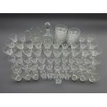 Suite of Stuart and other crystal glassware, cut glass water jug,