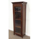 Hardwood floor standing cabinet enclosed by glazed door, interior fitted with three shelves, W64cm,