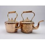 Two Victorian copper kettles