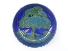 Moorcroft footed bowl decorated in the 'Moonlit Blue' pattern,
