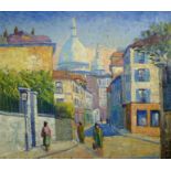 Frede Salling (Danish 1910-?): 'Paris', oil on canvas signed, titled and dated '50,