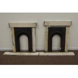 Pair 19th century cast iron fireplace insets,