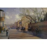 After Neil Cawthorne (British 1936-): Newmarket High Street, limited edition coloured print no.
