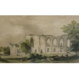 After William Richardson (British 1814-1899): 'Exterior of the Refectory, Easby Abbey',
