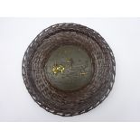 Japanese Meiji period bronze plate,