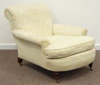 Late 19th century Howard style walnut framed armchair,