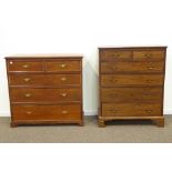 19th century mahogany chest, rectangular top above two short and three long drawers,