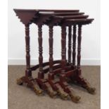 Japanese Meiji period quartetto nest of four occasional tables,