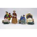Four Royal Doulton figures; Old Balloon Seller, Forty Winks,
