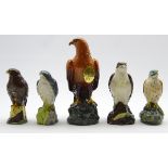 Set of 5 Royal Doulton for Whyte and Mackay birds of prey whisky decanters comprising Golden Eagle,