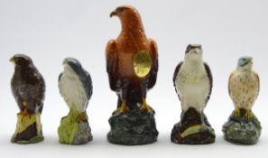 Set of 5 Royal Doulton for Whyte and Mackay birds of prey whisky decanters comprising Golden Eagle,