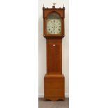 Early 19th century light oak longcase clock,