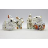 Four Royal Crown Derby Collectors Guild paperweights,'Snuffle', 'Nibbles',