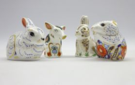 Four Royal Crown Derby Collectors Guild paperweights,'Snuffle', 'Nibbles',