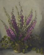 Owen Bowen (Staithes Group 1873-1967) Foxgloves still life oil on canvas,