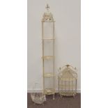 White painted metal work four tier plant stand (H200cm),