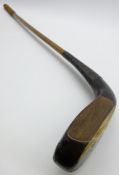 McEwan beech long nose putter with horn front edge and lead back circa 1850/1860,