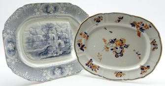 Mid 19th Century Ironstone meat plate by Livesley Powell and Co.