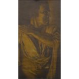 Large pastel drawing of a Roman figure wearing a toga 145cm x 82cm