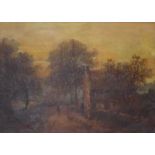 P Rowbotham - Pair of oils on panel of country houses in rural landscapes,