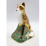Royal Crown Derby paperweight 'Vixen' with gold stopper,