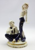 Royal Dux model of a Snake Charmer and Dancer no.