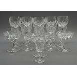 Waterford Lismore drinking glasses comprising five hock,