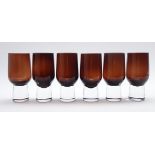 Set of six Wedgwood Kelly Hoppen tumblers with ruby glass bowls H17cms