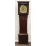 Late 18th century oak longcase clock,