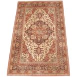 20th century Persian design finely knotted beige ground rug,