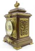 Late 19th century French walnut bracket clock,