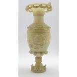 Late 19th/early 20th century Italian carved alabaster classical urn shaped vase,