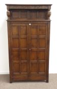 Waring & Gillow Ltd - late 20th century oak court cupboard wardrobe,